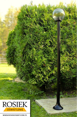 Lampy ogrodowe - Lampa ogrodowa stojąca, wysokość 232cm, kula podpalana pryzmatyczna 25cm