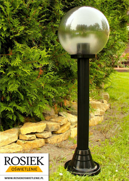 Lampy ogrodowe - Lampa ogrodowa stojąca, wysokość 82cm, kula podpalana pryzmatyczna 25cm