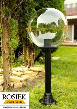 Lampy ogrodowe - Lampa ogrodowa stojąca, wysokość 94cm, kula przeźroczysta 40cm