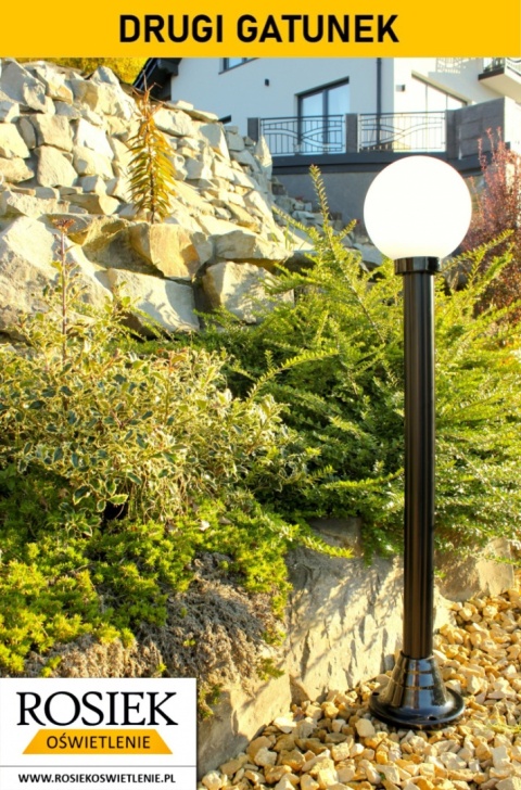 Lampy ogrodowe Lampa ogrodowa zewnętrzna 138cm, kula biała 20cm