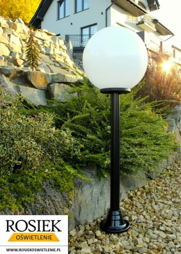 Lampy ogrodowe Lampa ogrodowa zewnętrzna 154cm, kula biała 40cm