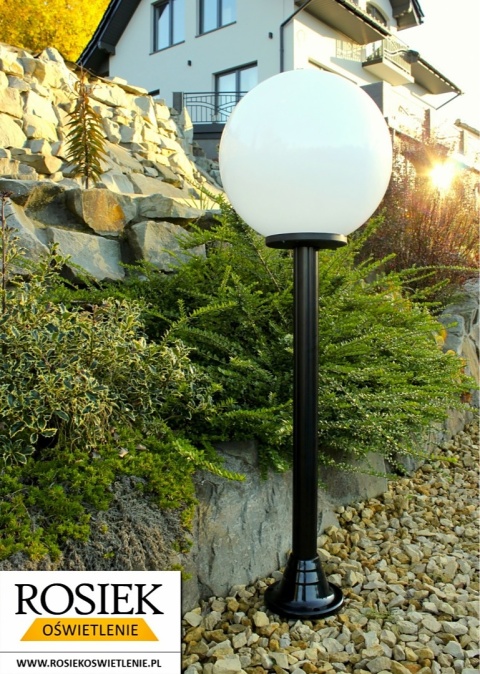 Lampy ogrodowe Lampa ogrodowa zewnętrzna 154cm, kula biała 40cm
