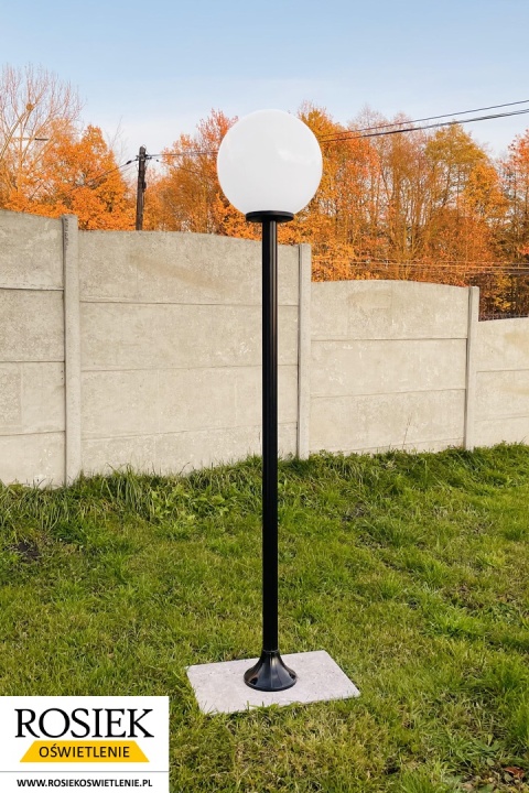 Lampy ogrodowe Lampa ogrodowa zewnętrzna 214cm, kula biała 40cm - OSTATNIE 9 SZTUK