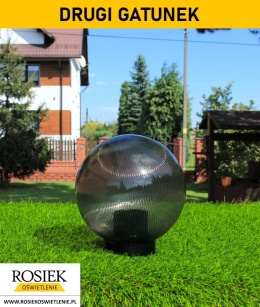 OSTATNIE 11 SZTUKI | Kula ogrodowa 20cm pryzmatyczna + oprawa oświetleniowa OZN-11 + słupek montażowy 18cm