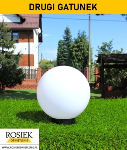 OSTATNIE 23 SZTUKI | Kula ogrodowa 20cm biała + oprawa oświetleniowa OZN-11 + słupek montażowy 18cm