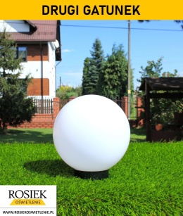 *OSTATNIE 8 SZTUK* | Kula ogrodowa 20cm biała + oprawa oświetleniowa OZN-11