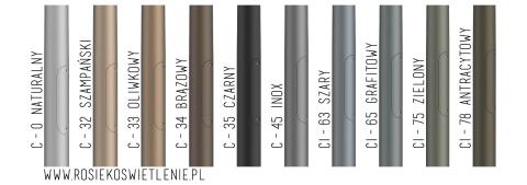 Słupy oświetleniowe aluminiowe rosa kolory anodowania